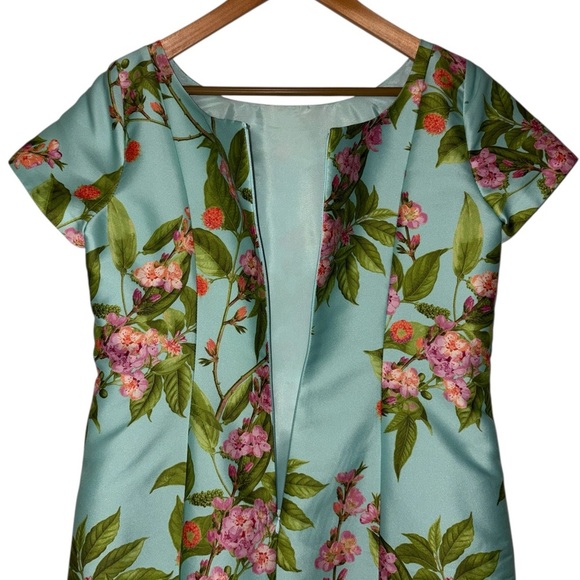 Talbots Botanical Flowers Cap Sleeve Sheath Cocktail Dress sz. 8 - Picture 9 of 12